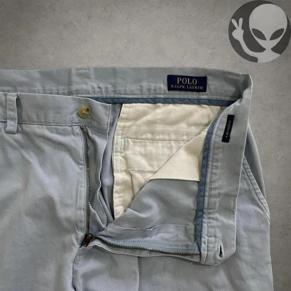 Polo Ralph Lauren Chino Shorts Size 36 Baby Blue Classic - Picture 8 of 8